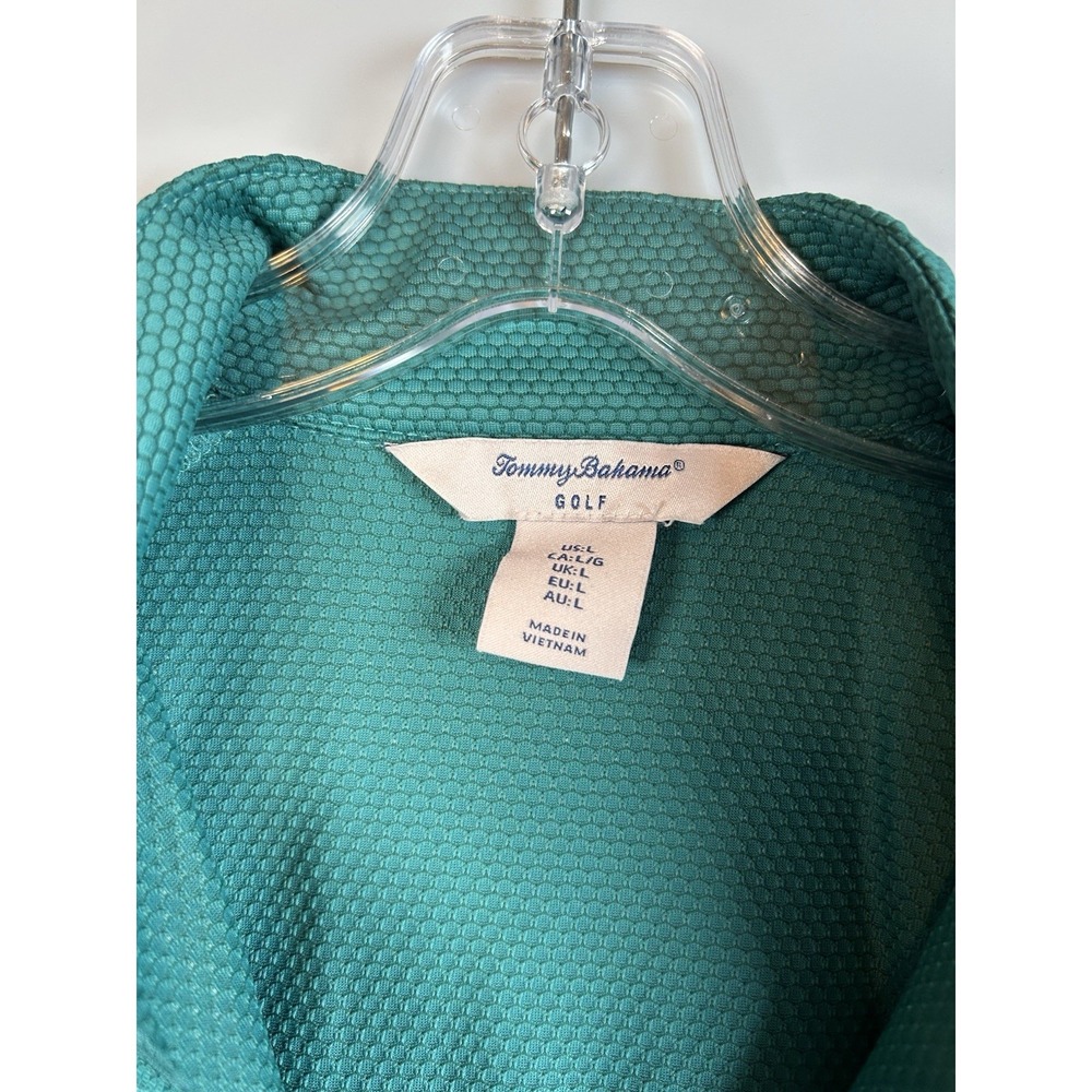 Tommy Bahama Golf Tennis Womens Long Sleeve Blue Textured 1/4 Zip Top Size L - Picture 3 of 8